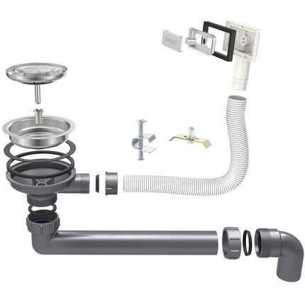 Évier double avec cuves profondes - acier inoxydable - 34-40 - Windsor