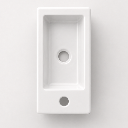 Fontaine lave-mains compacte avec orifice robinet droit - blanche - 37 cm - Fonza