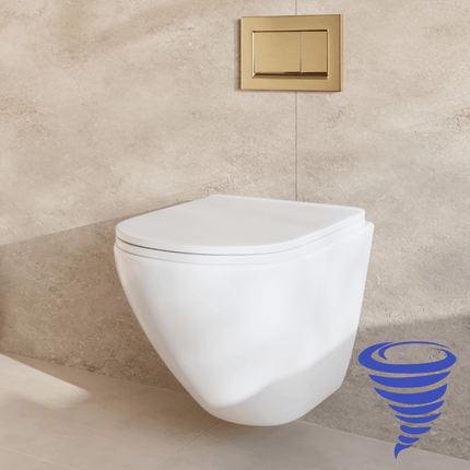 Toilette suspendue avec réservoir encastré et abattant SoftClose - Blanc - Linea