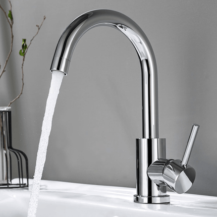 Robinet de lavabo design épuré avec aérateur innovant - chromé - Yener