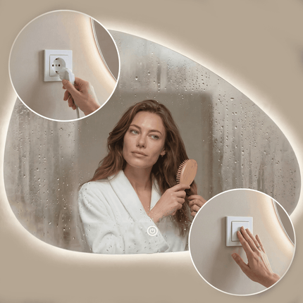 Miroir de salle de bain LED avec éclairage réglable - 120 x 75 cm - Sevilla