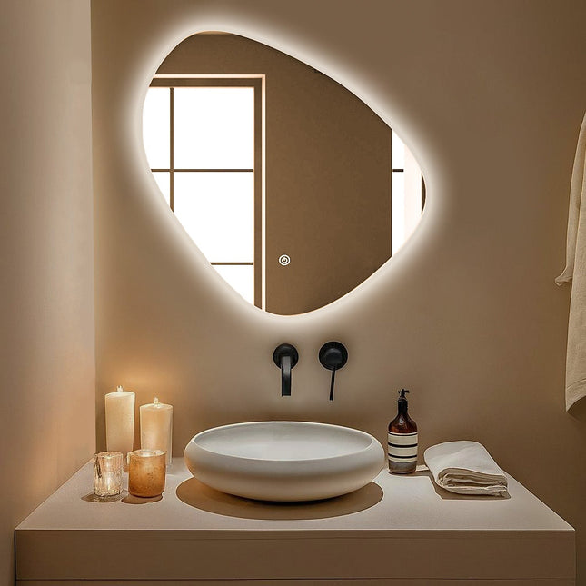 Miroir de salle de bain design avec éclairage LED et fonction anti-buée - 80 x 80 cm - Zürich