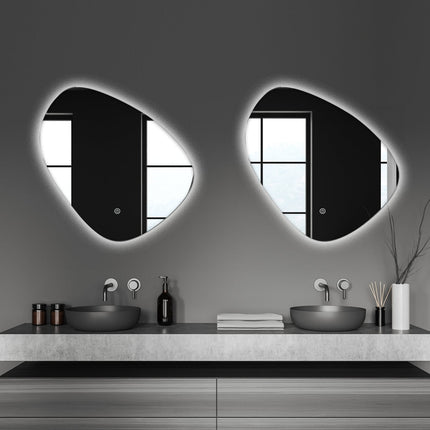 Miroir de salle de bain design avec éclairage LED et fonction anti-buée - 80 x 80 cm - Zürich
