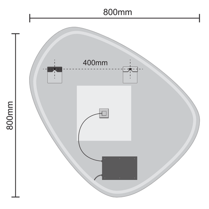 Miroir de salle de bain design avec éclairage LED et fonction anti-buée - 80 x 80 cm - Zürich