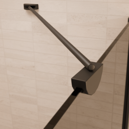 Cabine de douche moderne avec porte pivotante - Noir - 90 cm - Medellin