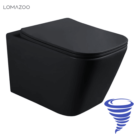 Toilette suspendue sans rebord - Noir - Ligne Carré - DS CONCEPT Linea